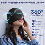 Qnoon Migraine Relief Cap, Migraine Headache Relief Cap Hat Mask Products, Cooling Gel Hat Head Wrap for Migraine, Tension, Stress & Puffy Eyes,Natural Therapy for Instant Headache Relief
