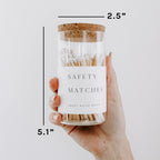 Sweet Water Decor 4" Hearth Matches in Apothecary Glass Bottle | Rustic Jar Approx. 100 Decorative Matchsticks with Strike Pad | Cute Candle Accessory Match Holder Long Matches for Fireplace (White)