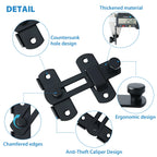 Alise Flip Latch Gate Latches Safety Door Lock for Barn Wood Fence Sliding French Doors,Heavy Duty SUS304 Stainless Steel Gate Hardware,Matte Black MS9500-B