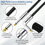 Guitar Cable, Guitar Cord 10ft, AMP Cord for Bass & Electric Guitars/Keyboard/Mandolin, Pro Audio Instrument Cable (Right Angle to Straight, Black)