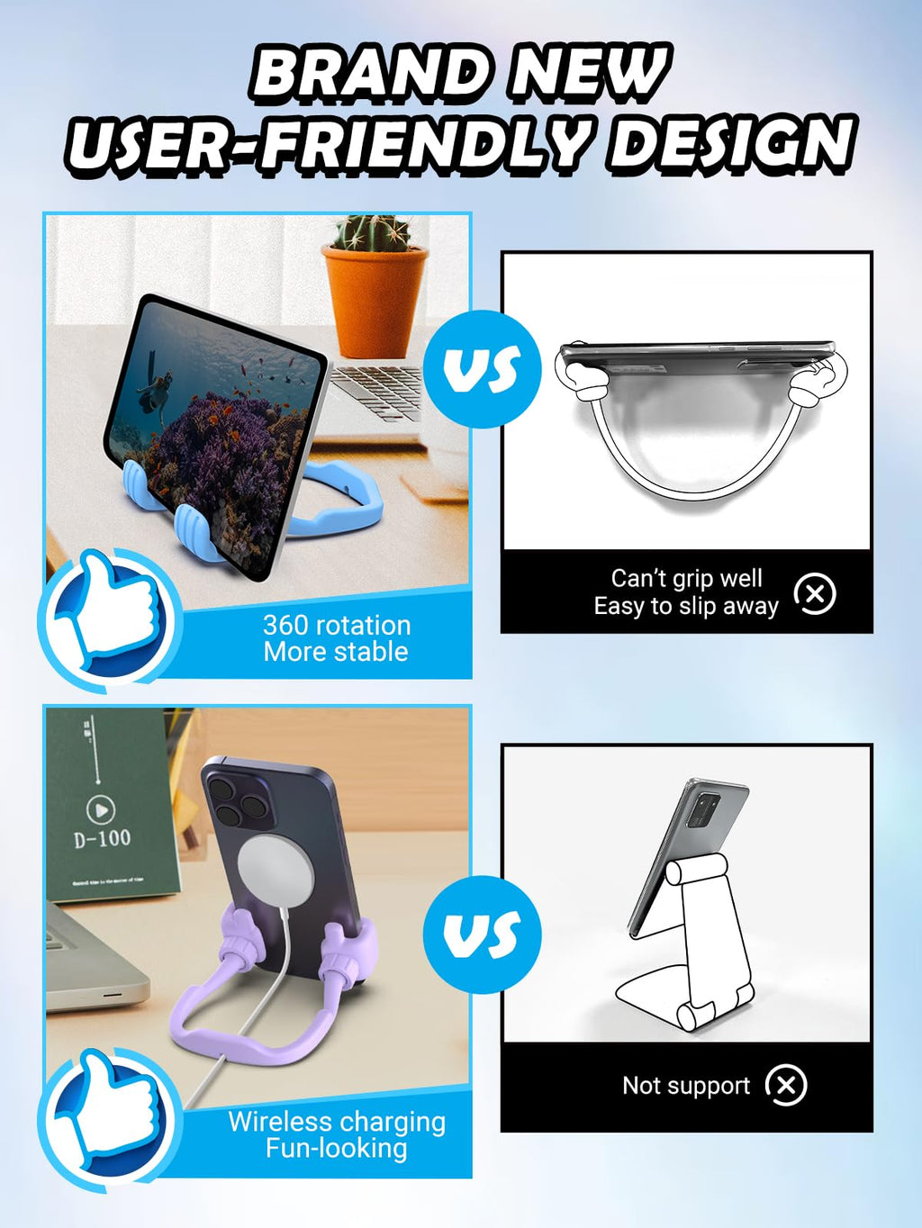 Stocking Stuffers for Teens Girls Boys Kids: Gifts for Men Women Thumbs Up Lazy Cellphone Holder for Desk Funny Christmas Ideas Gifts for Adults Teenager Mom Husband Friends Stuff Who Have Everything
