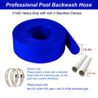 NetLea Heavy-Duty Pool Backwash Hose,2inchx50 ft Reinforced Leak Proof Design with 2 Stainless Steel Clamps 2Inch, Weather Resistant, Bursting, Ideal for Pool Backwash, Sump Pump Drainage