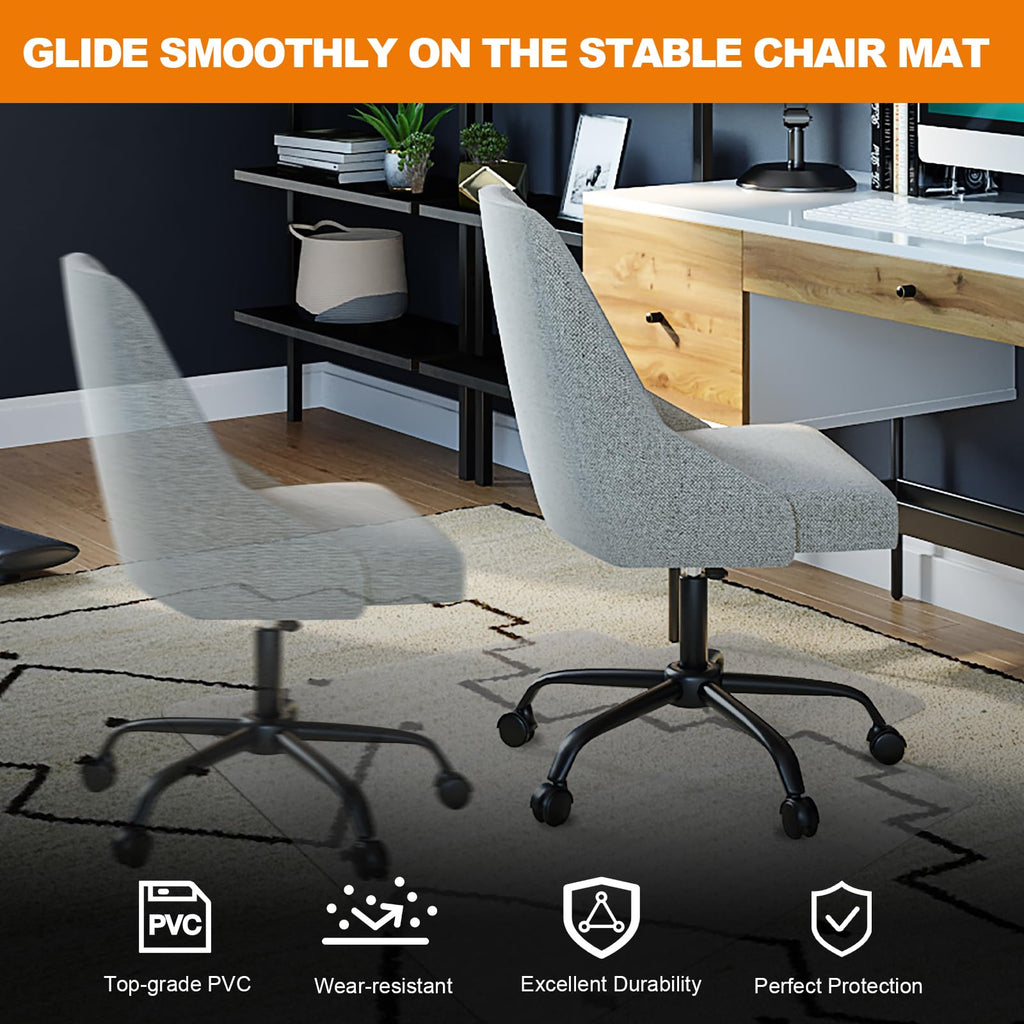 Thickened Chair Mat for Carpet- 47.5" x 35.5" Low Pile Carpet Protector for Office Computer Desk Chair. Heavy Duty Desk Chair Mat for Carpeted Floors