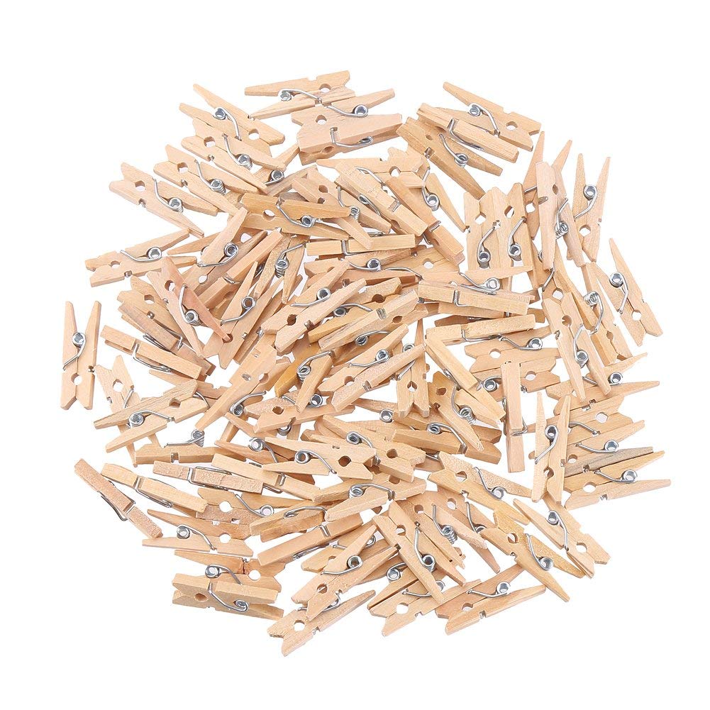 Sturdy 1 Inch Mini Wooden Craft Clothespins 100pcs