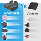 CushZone Seat Cushion, Memory Foam Office Chair Seat Cushion for Office Chairs/Car/Long Trip/Desk Chair/Gaming, Extra Large Size for Sciatica & Hip & Tailbone Pain Relief, Sciatica Support (Grey)