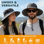 Men's Waterproof Sun Hat, Outdoor Sun Protection Bucket Safari Cap For Safari Fishing Hunting Dark Gray One Size