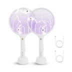 Aspectek 2 Pack Electric Fly Swatter 3000V,2 in 1 Mosquito Zapper, Rechargeable Bug Zapper Racket for Indoor and Outdoor, USB Charging Cable