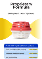 PoolRx+ Mineral Algaecide Unit, up to 6-Month Algae Control, for 2.5K-5K gallons, Red & White, New Formula with Silver.