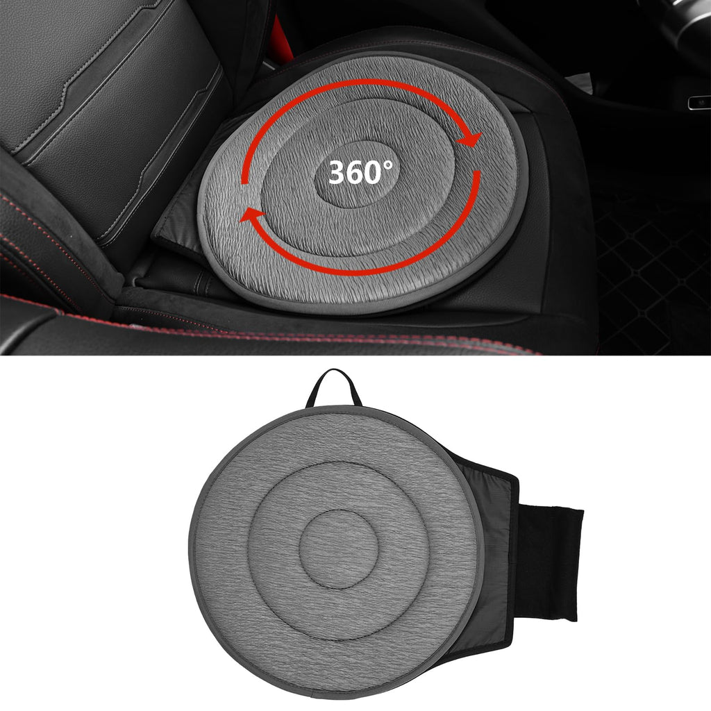 Autotechnx Soft 360 Rotating Seat Cushion for Car Non Slip Swivel Seat Cushion for Car for Elderly Support Gray Office Chair Comfortable Ergonomic Design Odorless Rotating Car Seat 360 for Pregnant