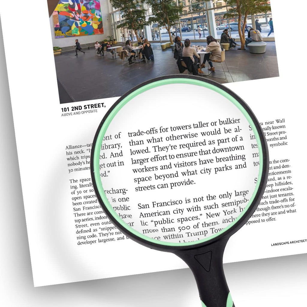 GYANDULY Large Magnifying Glass 10X Handheld Reading Magnifier for Seniors & Kids - 100MM 4INCHES Real Glass Magnifying Lens for Book Newspaper Reading, Insect and Hobby Observation, Classroom Science (Green)