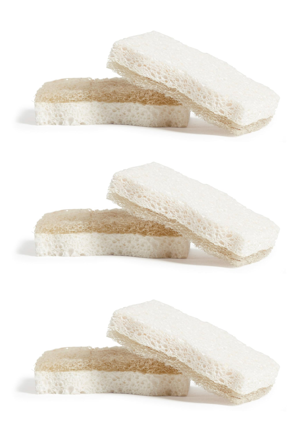 Grove Co. Sponges, Natural Coconut Scrubber Kitchen Sponge, Dual-Sided, Non-Scratch, Super Absorbent Plant-Based Cellulose with Coconut Husk Scourer, Household Cleaning Essentials, 6 Pack
