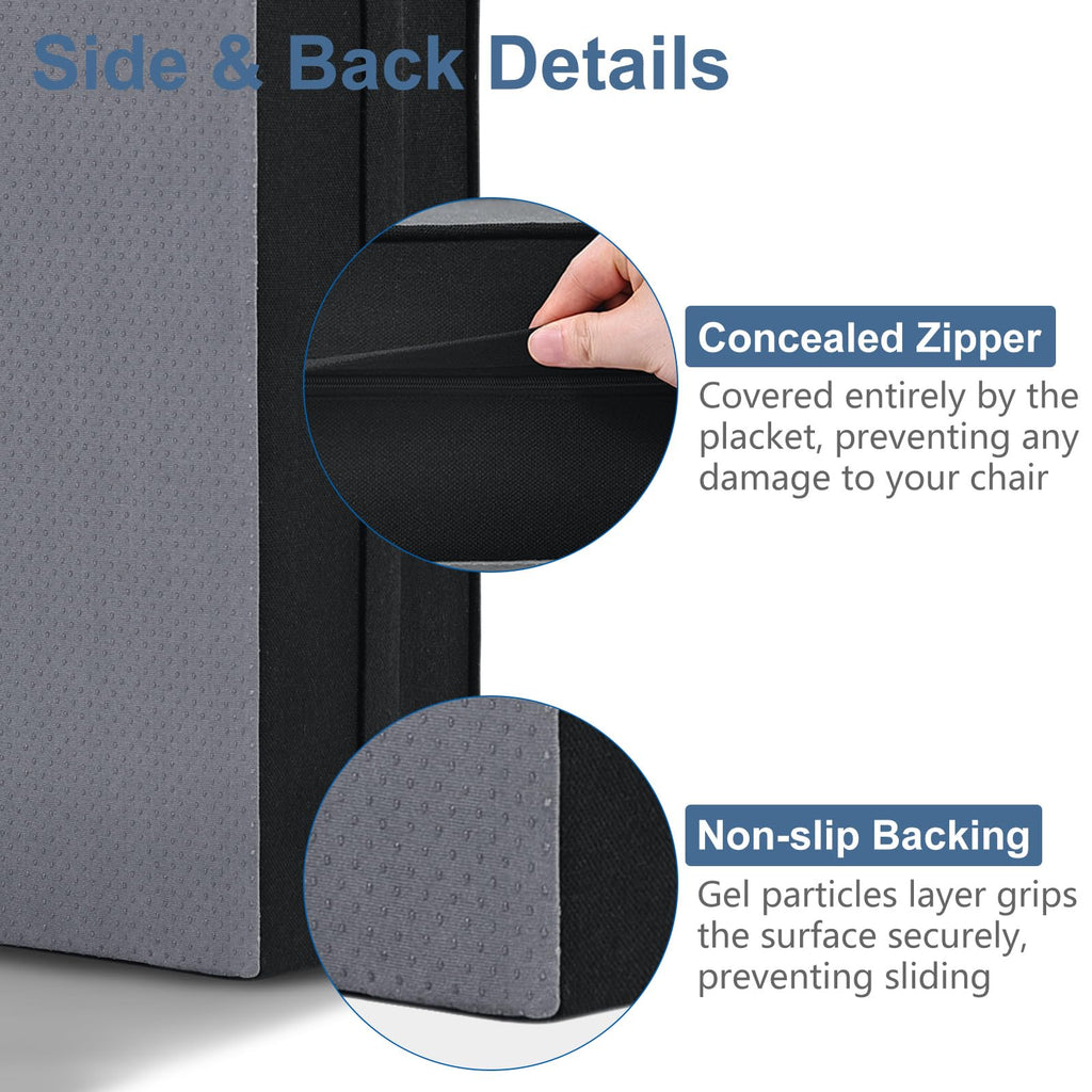 Shinnwa Gel Memory Foam Recliner Cushion for Elderly, Dual-Layer Foam Chair Pad, Extra Large Seat Cushion for Couch, Armchair, Wicker Chairs, Floor, 18 × 18 × 4in, Black