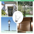 4-Pack Dusk to Dawn Light Bulbs Outdoor 75 Watt Equivalent, Automatic On/Off Sensor LED Bulb, 10W Daylight 5000K,1100 Lumen, A19 E26 Bulbs Photocell for Wall lamp Porch Garage Yard Light(Non-dimmable)