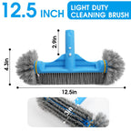 TidyMister 12.5'' Round End Pool Brush Head - Cleaning Wall & Tiles & Steps, Sturdy Nylon Bristles, Scrub Brush for Inground/Above Ground Pool, Spa, Hot Tub, No Pole