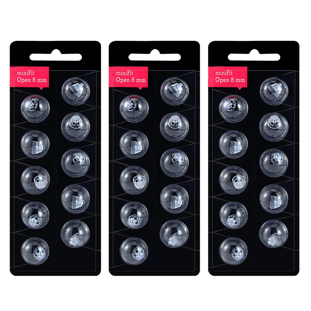 Hearing Aid Domes for Oticon Replacements,Oticon Minifit Open Vent Bass Domes (8 mm/3 Pack）,Universal Domes for Oticon Hearing Aid Supplies