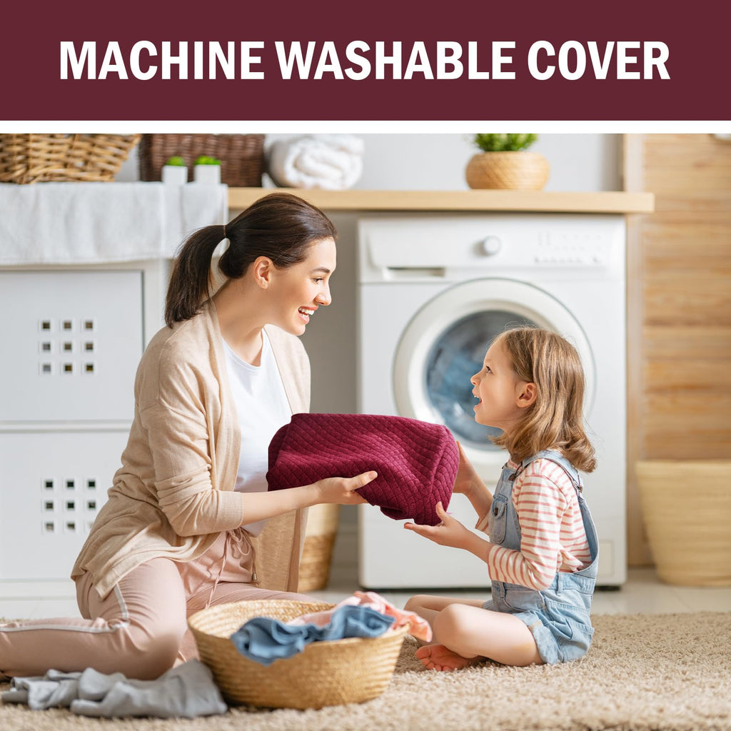 HOMBYS Lumbar Support Pillow for Recliner Chair, Memory Foam Back Support Cushion for Elderly,Extra Large Lumbar Support Pillow with Extension Straps, Thick Backrest for Home Reading
