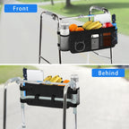 BOHEMIABY Walker Basket with Cup Holder, Walker Bags for Folding Walker, Walker Accessories with 2 Dividers, Basket for Walker with Big Capacity Detachable, Best Gift for Family & Seniors
