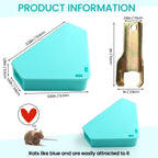 Kittmip 24 Pcs Triangle Mouse Station with Keys, Key Required Mouse Bait Station, Reusable Humane Rodent Box Against Mice Chipmunks Squirrels for Kitchen Living Room Office Warehouse (Blue)