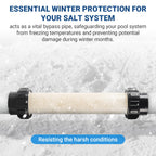AR-PRO Bypass Dummy Cell Intended for 520588 Salt System, Compatible with Pentair Intellichlor IC Models Salt Chlorinator, Pool Winter Protection Bypass Pipe, Prolong Life of Pool Chlorinator System