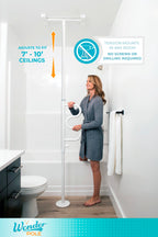 Stander Wonder Pole, Security Pole and Curve Grab Bar, Tension Mounted Floor to Ceiling Transfer Pole for Seniors, Elderly Adults, Bathroom Safety Assist and Stability Rail, Black