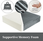 HOMBYS Memory Foam Recliner Cushion for Elderly, 4" Thickness Seat Cushion with Lumbar Support Pillow, Non-Slip & Supportive Chair Seat Cushion with Backrest, (Light Grey, 21.5" Backrest)