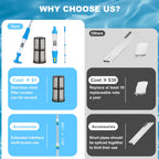 4 in 1 Cordless Rechargeable Small Pool Vacuum spa hot tub 90 Mins Running Time, 12 Gallons/Min Powerful Suction