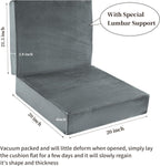 HOMBYS Memory Foam Recliner Cushion for Elderly, 4" Thickness Seat Cushion with Lumbar Support Pillow, Non-Slip & Supportive Chair Seat Cushion with Backrest, (Light Grey, 21.5" Backrest)