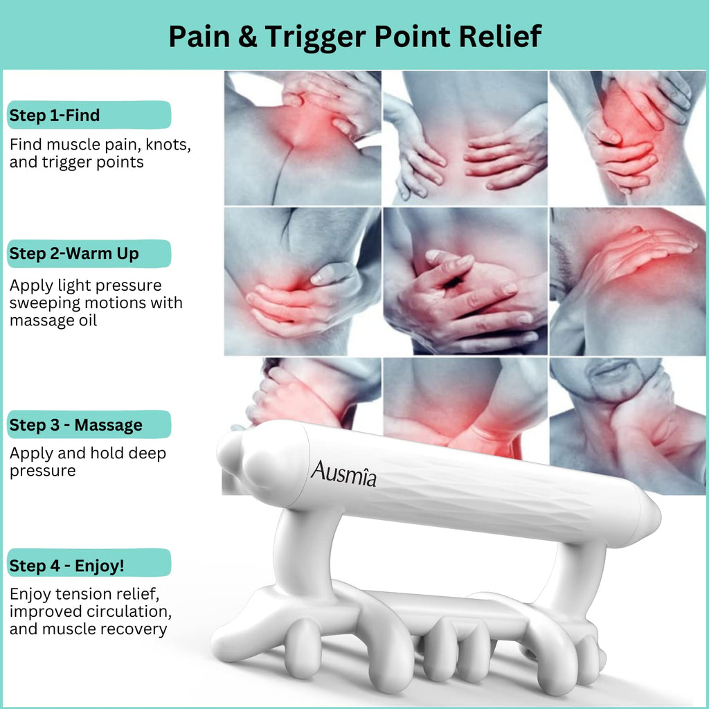Ausmia Fascia Massage Tool - Trigger Point Deep Tissue Myofascial Release Blaster Tools | Neck, Shoulder, Back Legs & Full Body Muscle Tension Relief | Lymphatic Drainage Cellulite Massager