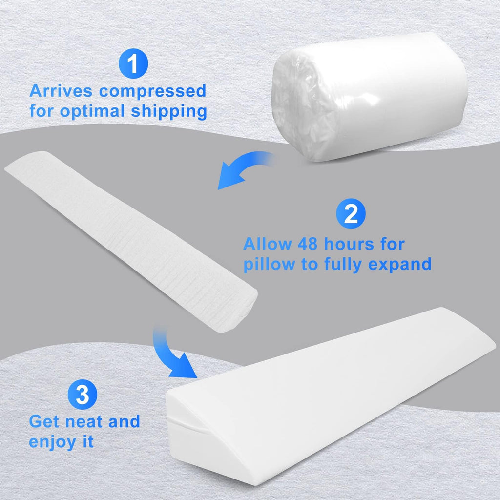 Talcusble King Size(76"x10"x6") Bed Wedge Pillow Plus/Bed Gap Filler for Headboard/Triangle Bolster Pillow/Fill The Gap(0-8") Between Your Headboard and Mattress/Wall(White)