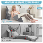 Kingfun 6pcs Orthopedic Bed Wedge Pillow Set for Sleeping, Memory Foam for Sleeping,Breathable Triangle Pillow Wedge, Post Surgery Memory Foam for Back, Leg Pain Relief, Sitting