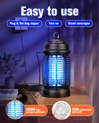 DEEZEE Bug Zapper Outdoor， 4200V Mosquito Zapper Indoor，20W Electric Fly Zapper ，Insect Zapper&Mosquito Killer lamp for Home, Patio, Kitchen, Backyard, Camping, Plug-in