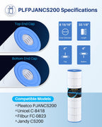 POOLPURE PLFPJANCS200 Pool Filter Replaces Jandy CS200, PJANCS200, Ultral-B9, R0462400, Unicel C-8418, Filbur FC-0823, Aladdin 35002, 200 Sq.ft Filter Cartridge 1 Pack