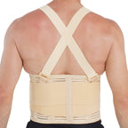 NeoTech Care Adjustable Back Brace Lumbar Support Belt with Suspenders, Black, Size S