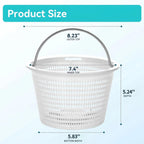 Monitok Pool Skimmer Basket for Inground Pools, Heavy-Duty with 316 Stainless Steel Handle & Built-in Weight, Compatible with Hayward SP1070/SP1070E Pool Basket and Pentair U-3 Skimmer Basket