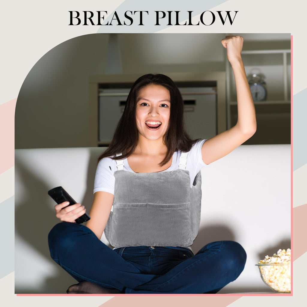 Suzile Mastectomy Pillow Post Surgery, Breast Pillow for After Breast Cancer Mastectomy Necessities, Surgery Recovery Gifts for Women(Gray)