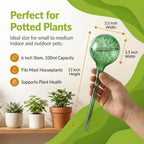 Little Green Leaf Automatic Plant Watering Globes Self Watering Planter Inserts (Set of 4) | Hands Free Multicolor Glass Bulbs | Planter Spikes to Support Indoor & Outdoor Plant Health (350ml)