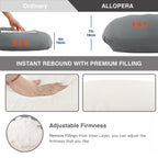 ALLOPERA Pregnancy Pillow, Full Body Maternity Pillow 57 inch, with Removable Washable Cover - Sleep Support for Legs, Back, Neck, Shoulder, HIPS, Belly for Pregnent Women, 100% Cotton