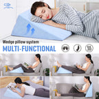 Fewener Knee Wedge Pillow Pure Memory Foam, 8" Triangle Knee Pillow for Back Sleeping or Post Surgery, Leg Pillow Bed Wedge for Knee Support Leg Elevation Sciatica Knee Hip Back Pain Relief