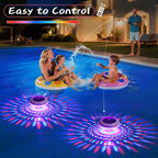 Cootway Floating Pool Lights w/Remote, 6.5 Inch RGB Solar Pool Lights that Float with 9 Dynamic Lighting, IP68 Waterproof Pool Floating Light, Hangable Solar Floating Light for Pools Party Garden(2)