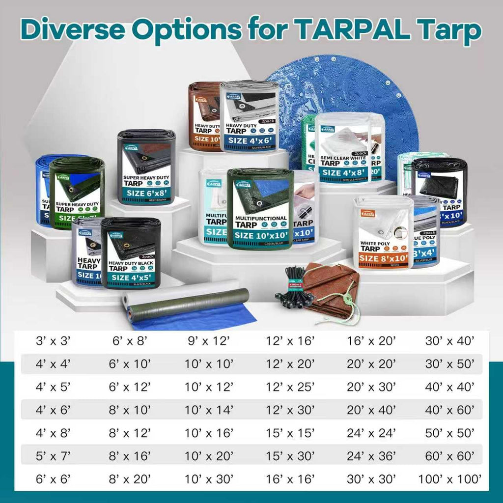 TARPAL 10x10 Feet Green Tarp Waterproof 6mil Small tarps Multipurpose Protective Cover All Purpose Poly Tarps Cover for Firewood Outdoor Furniture etc