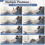 Axelrod Orthopedic Bed Wedge Pillow Set, Post Surgery Foam for Back, Neck and Leg Pain Relief Comfortable & Adjustable Ortho Pillows- Anti Snoring, Heartburn, Acid Reflux & GERD Sleeping Navy