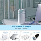 Car Diffuser Humidifier Aromatherapy Essential Oil Diffuser Car Air Freshener Diffuser USB Cool Mist Mini Portable Diffuser for Car Home Office Bedroom (White)