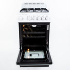 Avanti Gas Range Oven, Compact Freestanding Design, 4 Sealed Burners with Electronic Ignition, 2.1 Cu.Ft. Capacity Features Framed Glass Door Storage Drawer Broiler and Accessories, 20-Inch, White
