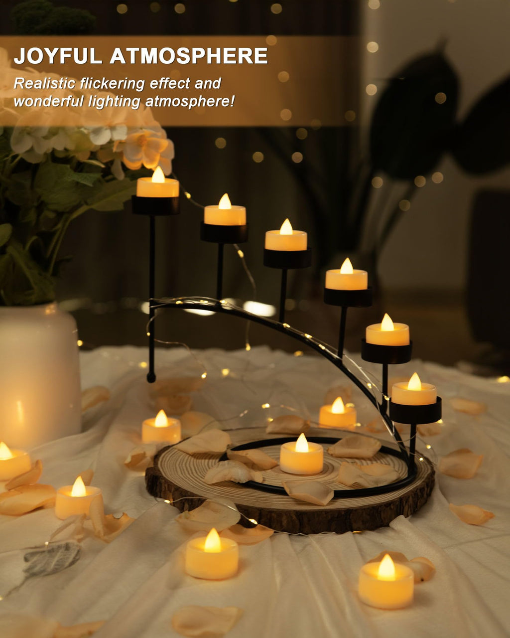 BEICHI Flameless Candles, 100Pack Battery Operated Candles, LED Tea Lights Candles Battery Operated, Flickering Fake Candles for Wedding Halloween Christmas Diwali- Warm Yellow