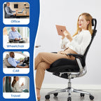 Benazcap Large Wheelchair Cushions,18"x17"x4.9"Inch Thick Memory Foam Seat Cushions for Office Chairs,Tailbone Pain Relief Cushion,Sciatica & Back Support,Office Chair Cushion & Car Seat Cushion,Black