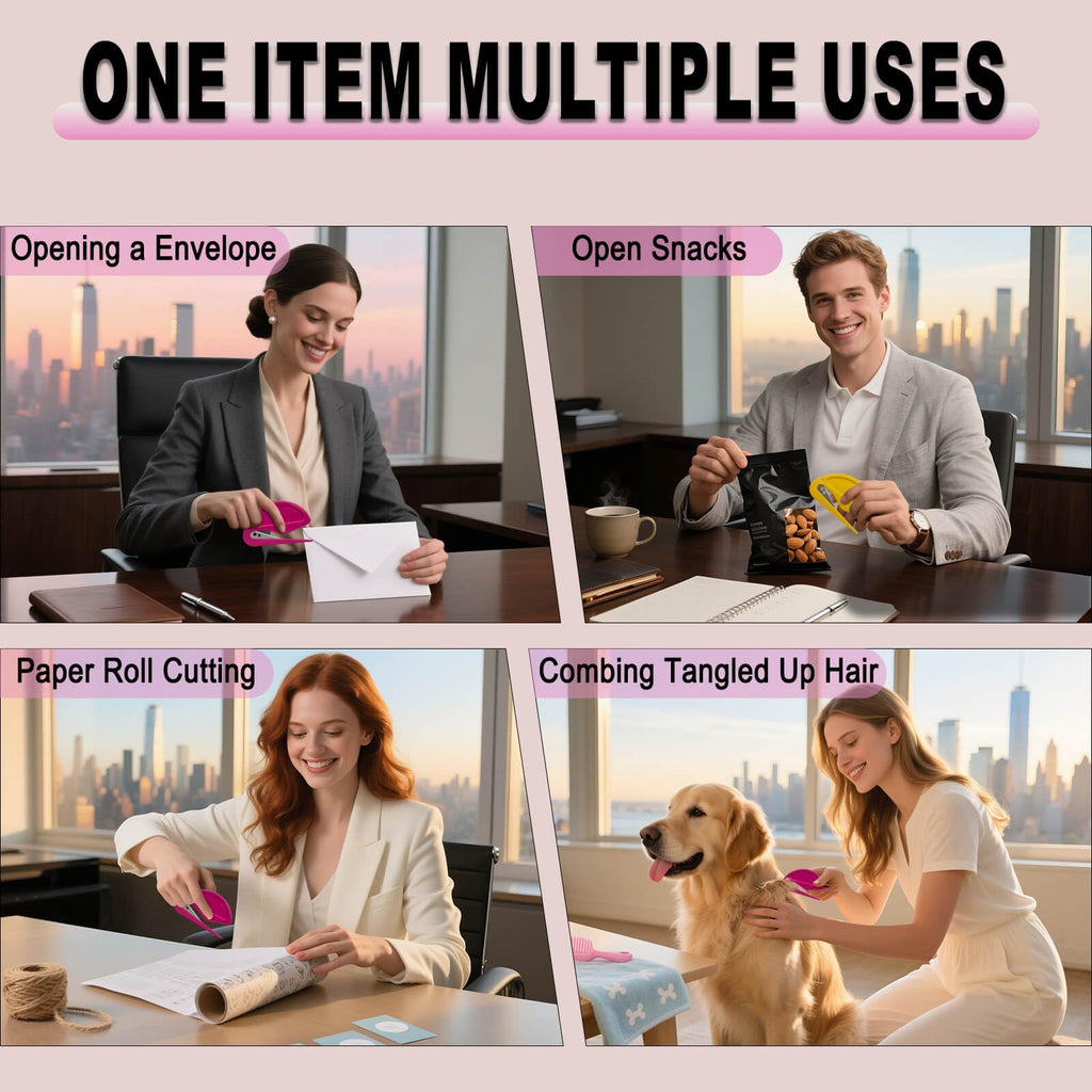 6 Pack Letter Opener Envelope Slitter – Envelope Opener for Women Men,Office Worker,Graduate Students,Home,Office,Postal.Mail Opener with Safety Concealed Sharp Blade Neatly Opened Without Damage