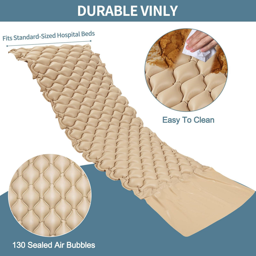Alternating Pressure Pad Air Mattress for Hospital Bed Mattress Topper & Pump System Colchon Antiescaras para Persona Encamada Bed Sore Pads, Size 36" x 78" x 3"
