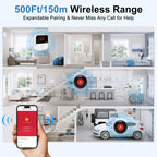 WiFi Smart Wireless Caregiver Pager Call Button Emergency Alert System Life Alert Button for Elderly Patient Seniors Disabled 3 SOS Panic Button 1 Receiver(Only Supports 2.4GHz & No Monthly Fee)