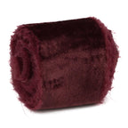 HUIHUANG Burgundy Velvet Ribbon 2 inch Frayed Silk Velvet Fringe Ribbon for Flower Bouquet, Gift Wrapping, Invitations, Holiday Christmas Decor, Wedding Bridal Shower Decor-3 Yards