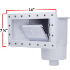 Rx Clear Heavy Duty Wide-Mouth Complete Thru-Wall Skimmer Kit for Above-Ground Swimming Pool | Made of Non-Corrosive Abs Plastic | Chemical Resistant | White